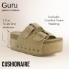 Guru Platform Sandals Women Footwear – Comfortable Genuine Leather Footbed Studded Chunky Slide Summer Sandals for Women 2025