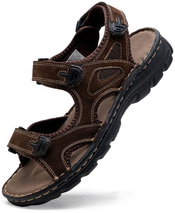 81CBaeurF-L.jpg Men's Sandals Leather Open Toe Beach Sandal Outdoor Summer Sport Hiking Sandals