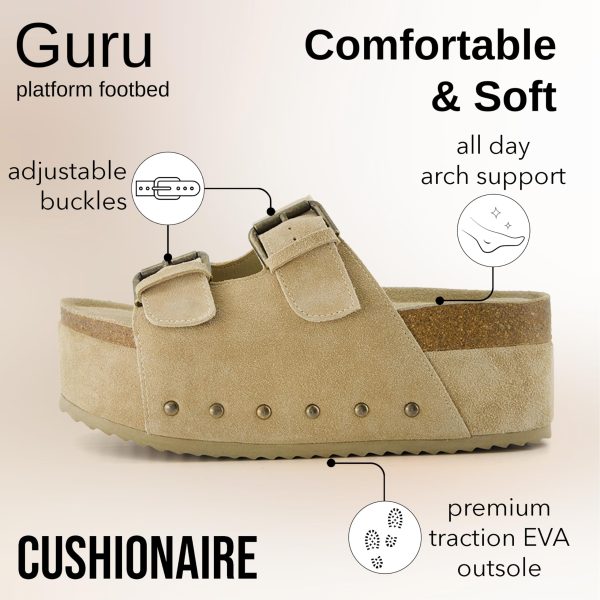 81LGJ8gQgRL.jpg Guru Platform Sandals Women Footwear – Comfortable Genuine Leather Footbed Studded Chunky Slide Summer Sandals for Women 2025