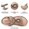 Womens Wedge Sandals Low: Elastic Ankle Strap Wedge Sandals
