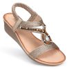 Womens Wedge Sandals Low: Elastic Ankle Strap Wedge Sandals