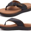 Mens Orthotic Flip Flops Men's Recovery Walking Sandals Adjustable Thick Athletic Cushion Sport Slides for Man, Water Resistant