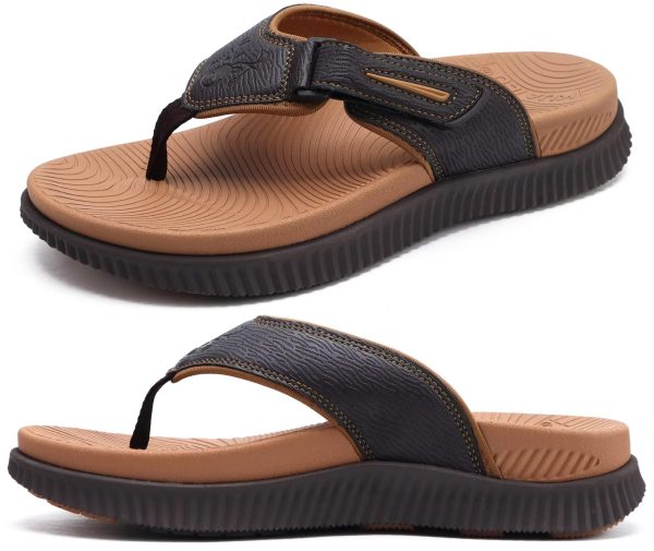 81TGnL4v9wL.jpg Mens Orthotic Flip Flops Men's Recovery Walking Sandals Adjustable Thick Athletic Cushion Sport Slides for Man, Water Resistant