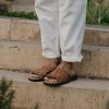 Handmade Leather Huaraches for Men - Slip-On Open Toe Sandals - Comfortable, Breathable, Lightweight, Water Resistant, Tan Color