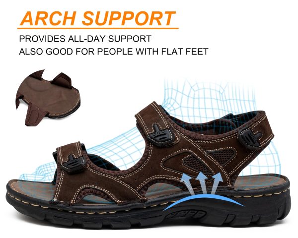 81qchvT5i0L.jpg Men's Sandals Leather Open Toe Beach Sandal Outdoor Summer Sport Hiking Sandals