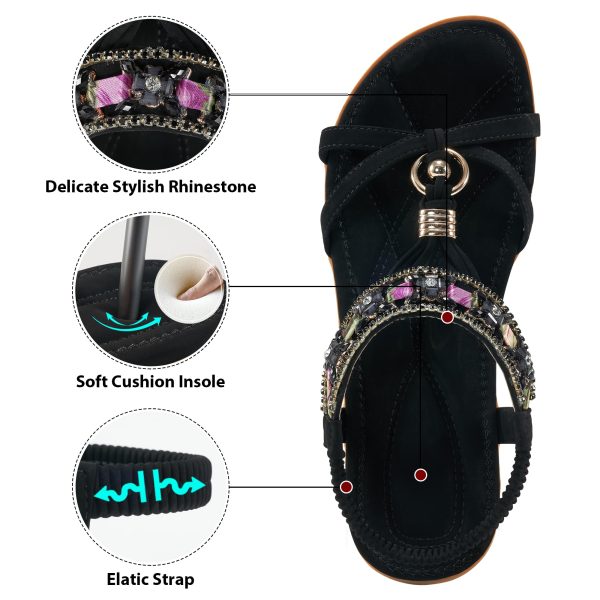 81qlgVFeYyL.jpg Women's Sandals Dressy Flat: Summer Comfortable Shoes Bohemian Casual Beach Walking