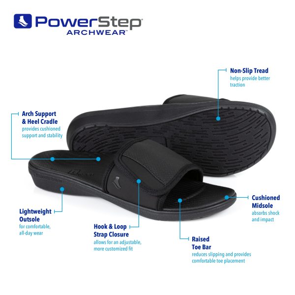 81unSIWebPL.jpg ArchWear, Men's Slide Sandal with Arch Support, Plantar Fasciitis Pain Relief, Lightweight Orthotic Sandal